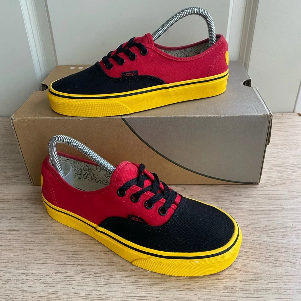 Vans X Disney 90th Anniversary Mickey Mouse Red Yellow Authentic Size M 6- W 7.5 - Picture 10 of 13